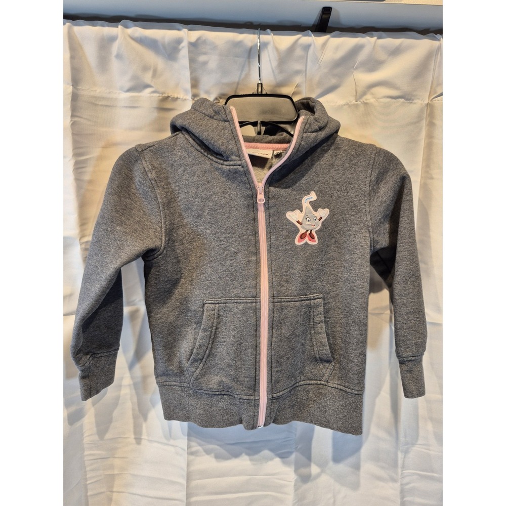 Hershey Park YXS Hershey Kiss Zip‎ Up Hoodie Grey Girls Warm Sweatshirt